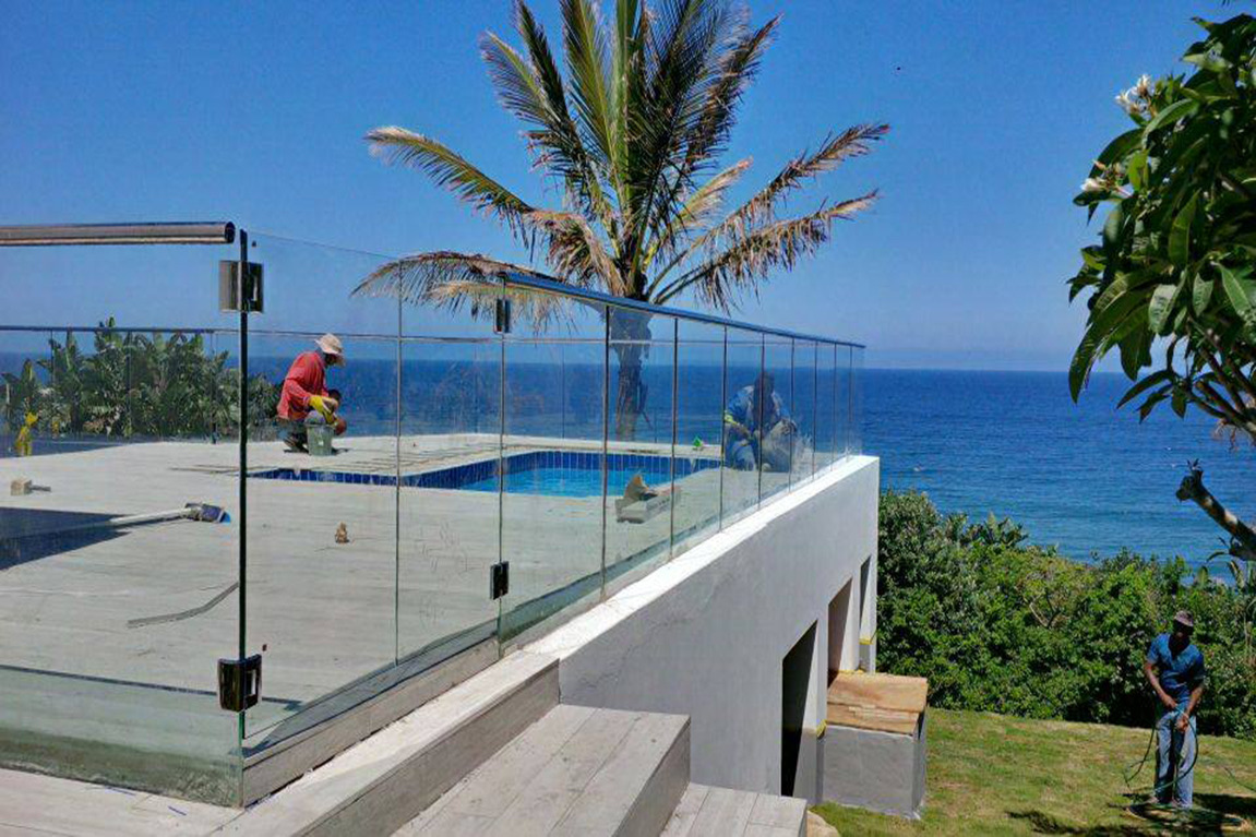 Completed glass and aluminium room enclosure